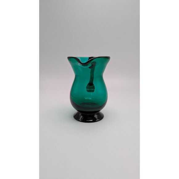 Metropolitan Museum Art Erickson Glass Saratoga Green Creamer Pitcher Vintage - Picture 5 of 9